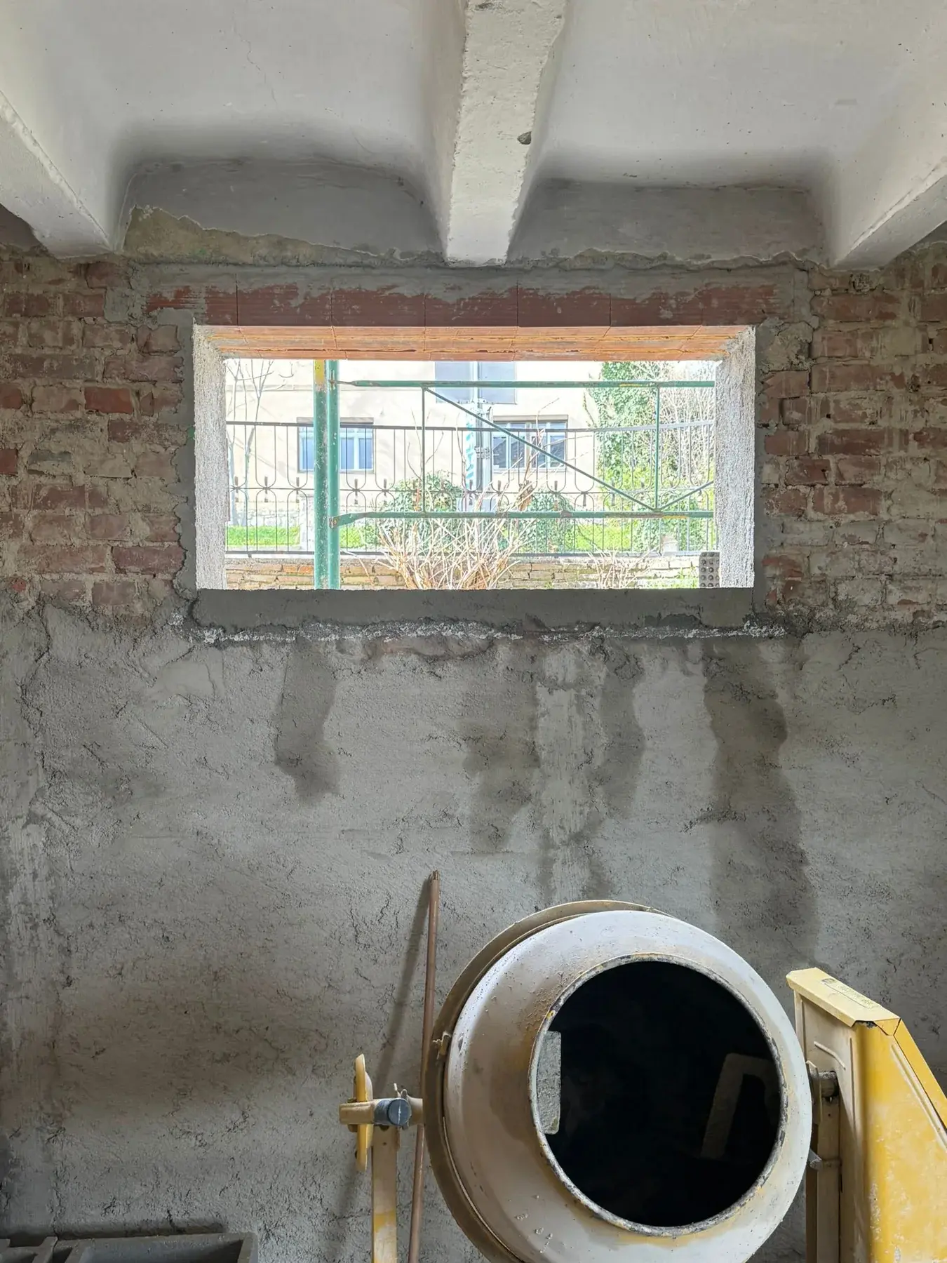 Refurbishment work around a wall and window area